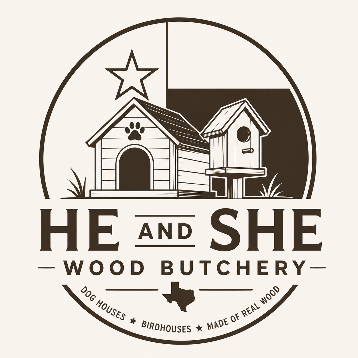 He and She Wood Butchery logo